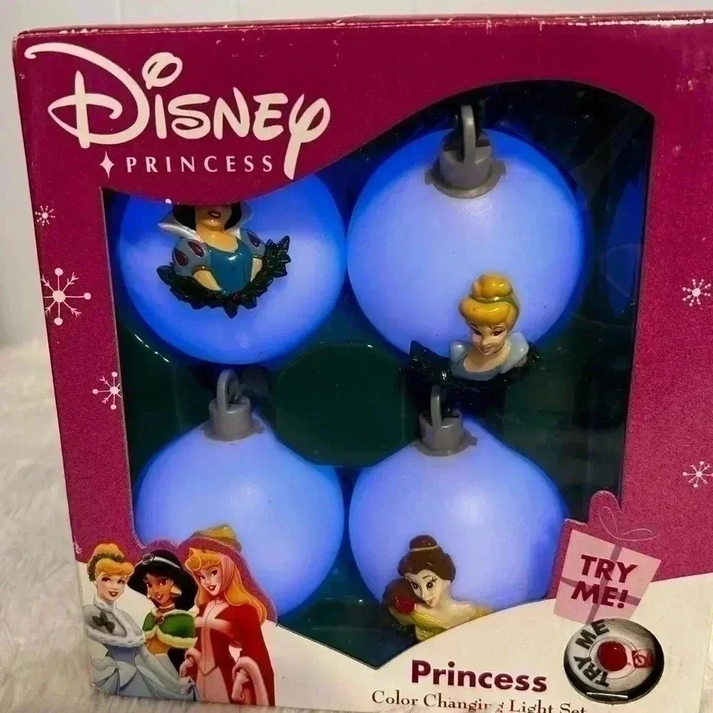 Disney Princess Color Changing Light‎ Set Gemmy 2004 Cinderella Belle 15875